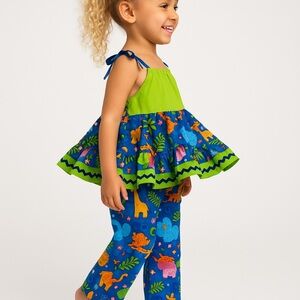 Colorful Kids Jungle Print Matching Set